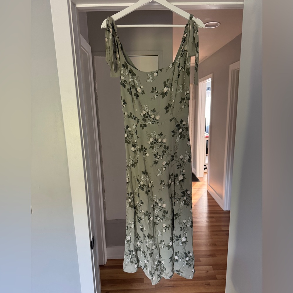 Mint green reformation midi dress